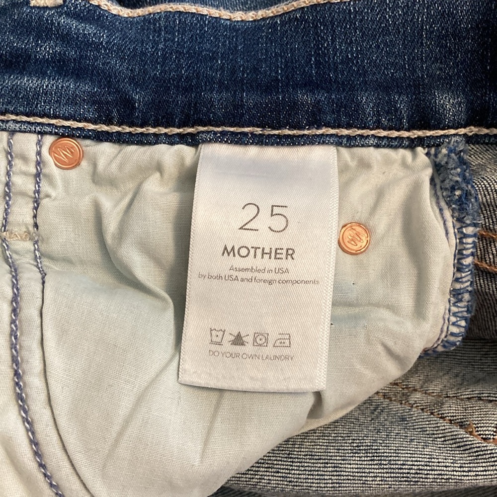 MOTHER DENIM/ The Stunner Zip Ankle Step Fray/ Walking On Coals/ Stretch Denim - Picture 11 of 16